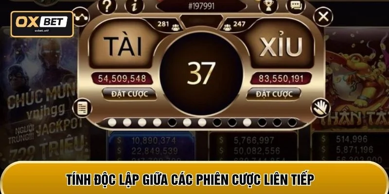 Tính độc lập giữa các phiên cược liên tiếp 